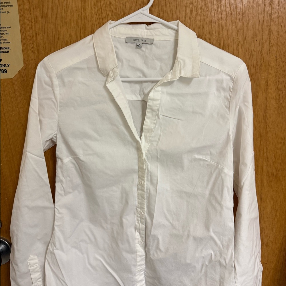 Love Tree Cream Button-Up Blouse